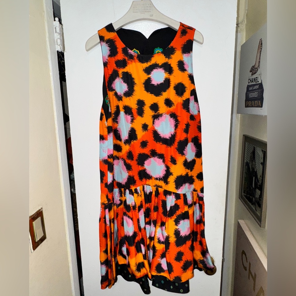 🐅Kenzo x H&M Reversible Silk Drop-Waist Dress – Size 10 (Two Dresses in One!) ✨ - Picture 2 of 8